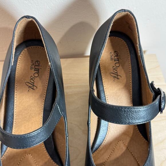 WOMEN'S EUROSOFT NETTY PUMPS Mary jane Black size 10 Twee Rockabilly - Picture 3 of 9